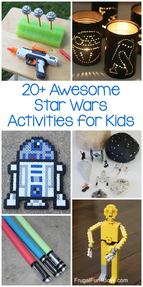 20+ of the BEST Star Wars Crafts and Activities for Kids.  Nerf targets, perler beads, LEGO projects, and more. #starwars #kidsactivities #craftsforkids Star Wars Activities, Star Wars Crafts, Diy Star, Crafts And Activities For Kids, Star Wars Diy, Star Wars Birthday Party, Star Wars Day, Star Wars Kids, Star Wars Birthday