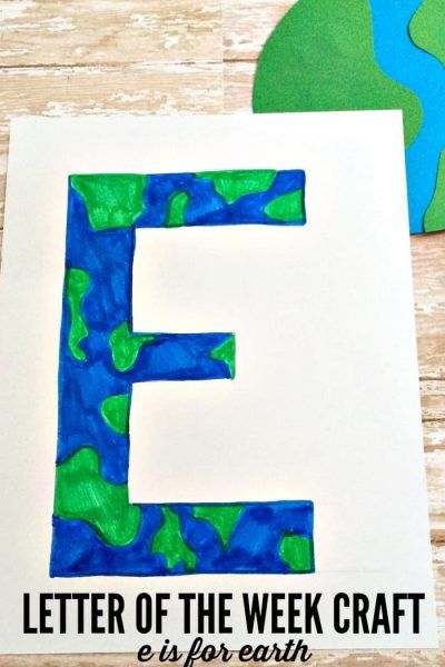 Letter of the Week Craft: E is for Earth E Is For Earth, Kids Crafts January, C Is For Caterpillar, Letter Of The Week Crafts, Letter E Art, Letter E Activities, Letter Of The Week Activities, Letter E Craft, Preschool Letter Crafts