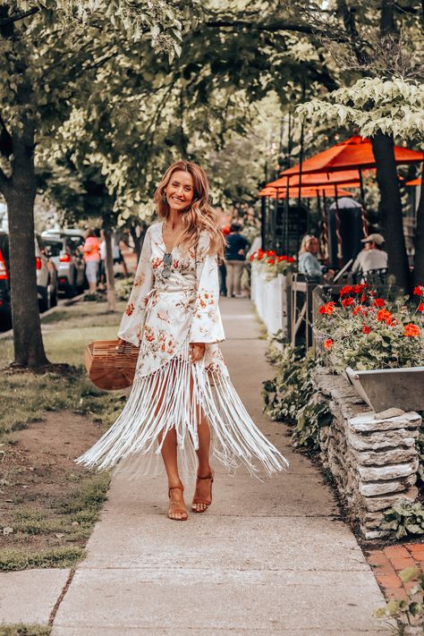 asos occasion wear kimono fringe dress Dress With Fringe, Western Fringe Dress, Boho Cocktail Outfit, Boho Glam Dress, Western Chic Wedding Guest Attire, Western Long Dresses, Luxury Fringed Summer Dresses, Spring Boho Fringe Dress Beach Cover-up, Fringe Dress Outfit