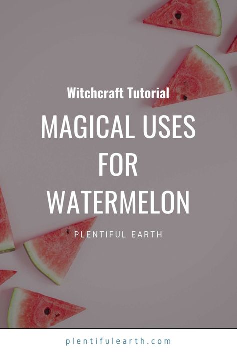 Magickal Properties of Watermelon | Watermelon Materia Magicka » Plentiful Earth Magical Correspondences, Watermelon Uses, Witchy Garden, Witchcraft Spells For Beginners, Spells For Beginners, Pagan Crafts, Magic Herbs, Sweet Watermelon, Watermelon Rind