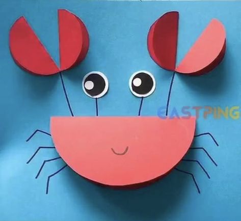 Talk about circle shapes and halves size too form a crab craft. Panca Indra, Crab Craft, Crab Crafts, Crab Art, Circle Shape, Crab, Talk About, Geometry, Circles