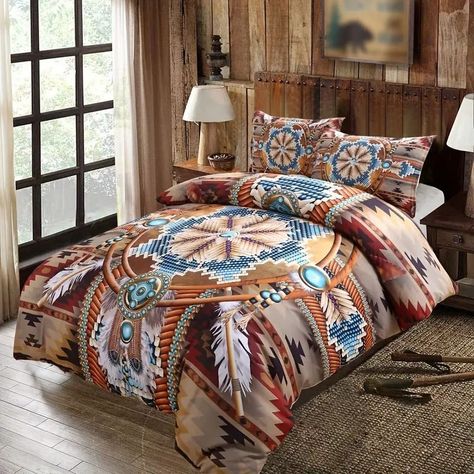 3pcs Duvet Cover Set, Western Bead Print Bedding Set, Oversize Chair, Garden Cabin, Cozy Garden, Western Bag, Angel Crafts, Luxury Bedroom, Queen Bedding Sets, Christmas Angel, Western Decor