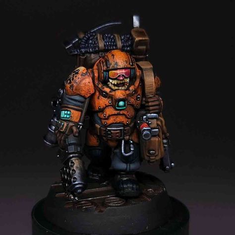 We love this grimdark style. Juicy. Bright. Beaten by life, with everyday dirt and chips. Our respect for the work by @josualai.miniatureart #WarzoneStudio #necromunda #warhammer40k #paintingwarhammer #warhammer #40k #squats #prospector #votann40k #paintcultist #cultofpaint #painting #spacemarines #diorama #dnd #dndart #paintingminiatures #miniaturepainting #gamesworkshop #whdeutsch Warhammer 40k Squats Art, Leagues Of Votann Paint Schemes, Leagues Of Votann Fan Art, Votann League, Votann Art, League Of Votann, Squats 40k, 40k Squats, Kharadron Overlords