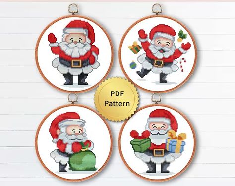 4StitchLV - Etsy Latvia Christmas Ornaments Embroidery, Cross Stitch Letter Patterns, Cute Christmas Ornaments, Cross Stitch Pattern Easy, Santa Cross Stitch, Unique Cross Stitch, Diy Embroidery Designs, Design Number, Christmas Embroidery