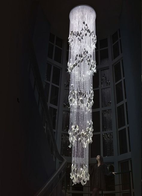 Luxury light, luxury home, very high ceiling, very long chandelier Long Chandelier High Ceilings, Grand Chandelier, Porcelain Light, Big Chandelier, Handmade Chandelier, Long Chandelier, Art Light, High Ceilings, Suspension Light