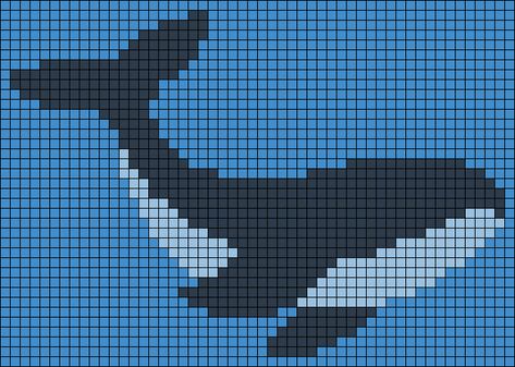 Whale Tapestry Crochet, Pixel Pattern Black And White, Shark Grid Pattern, Whale Alpha Pattern, Jellyfish Pixel Art Grid, Whale Cross Stitch Pattern, Crochet Charts Free Pattern, Shark Alpha Pattern, Alpha Pattern Animals