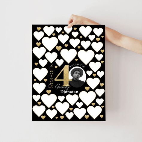 40 Birthday Signs, Reasons I Love You, Reasons Why I Love You, Black Poster, 70th Birthday Parties, Why I Love You, 60th Birthday Gifts, 30th Birthday Gifts, Anniversary Gifts For Husband