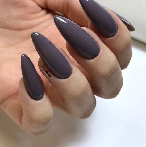 Grey Nails, Almond Acrylic, Nails Classy, Easy Nails, Gray Nails, Almond Acrylic Nails, Nails Only, Nail Swag, Instagram Nails