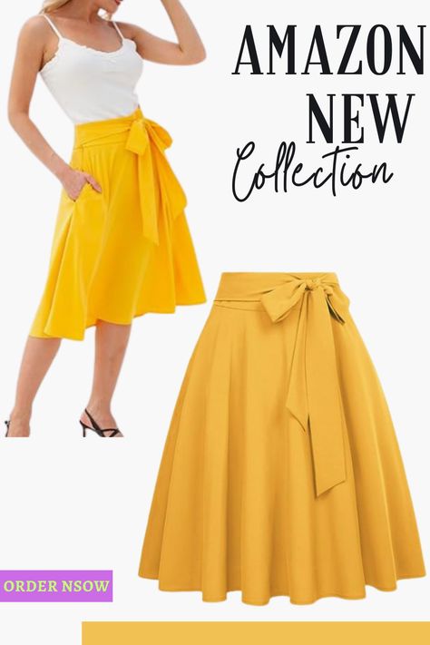 A Perfect Fit for all seasons,easy to match your favorite tops and shoes,a must-have in your closet Shopping Date, Flared Midi Skirt, High Waist Skirts, Midi Flare Skirt, Skirt Fabric, School Party, Knee Length Skirt, Twill Fabric, Skirts With Pockets