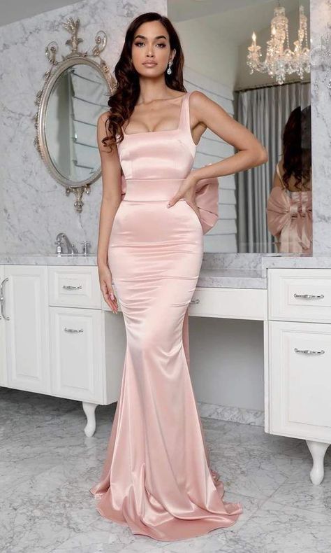 Knot Maxi Dress, A Line Long Dress, Robes Glamour, Black Backless Dress, Pink Evening Dress, A Line Maxi Dress, Dress Weights, Maxi Dress Prom, Solid Color Dress