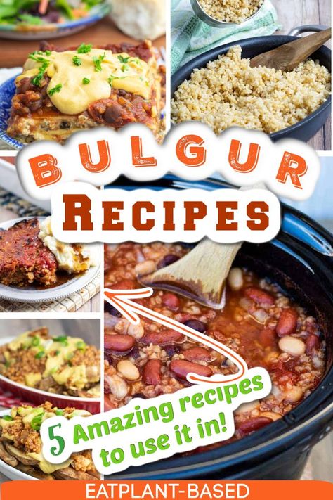 I use a grain called Bulgur in EVERYTHING--nachos, chili cheese fries, crockpot chili, and so much more. The best thing is that it can be used to replace ground beef in recipes because of its crumbly texture and the way it absorbs the flavor of spices and seasonings. This article covers everything bulgur like how to cook it, recipes to use it in, and the nutritional benefits. Bulgur Wheat Recipes Dinners, Bugler Wheat Recipes, Bulgur Vegan, Bulgar Recipes, Bulgur Wheat Recipes, Healthy Grains Recipes, Bulgur Recipes, Bulgur Wheat, Grain Recipes