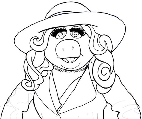 How to Draw Miss Piggy from The Muppets Show and Movie in Easy Steps - How to Draw Step by Step Drawing Tutorials Miss Piggy Coloring Pages, Piggy Coloring Pages, Miss Piggy And Kermit, Muppets Most Wanted, Draw Step By Step, Love For Him, How To Draw Steps, Drawing Lesson, The Muppets