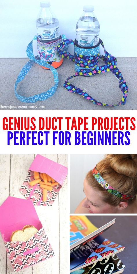 These genius and simple duct tape projects are perfect for beginners. Have fun creating a new look for you and all your stuff! #onecrazyhouse #ducttapeprojects #DIY #ducttape Duct Tape Diy, Duct Tape Projects, Recycled Crafts Kids, Tape Projects, Arts And Crafts For Teens, Duct Tape Crafts, Crafts For Teens To Make, Diy Crafts For Adults, Easy Arts And Crafts