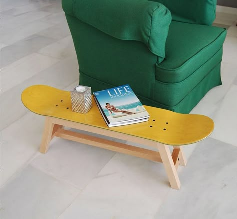 Skateboard Furniture, Skateboard Room, Skateboard Decor, Furniture Ads, Burton Snowboards, Skate Shop, Skateboard Art, Retro Furniture, Dream House Decor