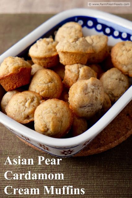 Asian Pear Recipes, Pear Cardamom, Asian Pears, Pear Muffins, Whole Wheat Muffins, Quick Bread Recipe, Pear Dessert, Baking Treats, Asian Pear