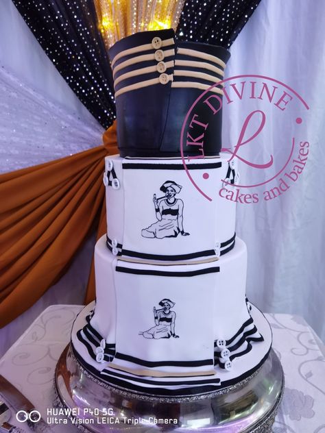 Xhosa Wedding Cake, Xhosa Wedding, African Wedding Cakes, Xhosa Attire, Cake Piping, Traditional Wedding Cakes, White Cakes, Traditional Wedding Cake, African Traditional Wedding