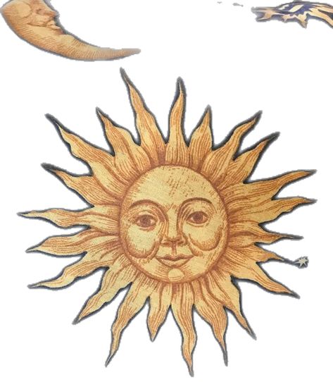 Sun Vintage, Inktober 2024, Sun Illustration, Celestial Sun, Vintage Sun, Primitive Folk Art, Sun And Stars, Sun And Moon, Vintage Graphics