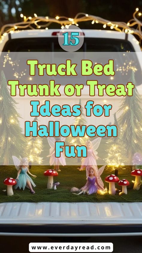 Treat Ideas For Halloween, Bed Trunk, Trunk Or Treat Ideas, Treat Ideas, Ideas For Halloween, Trunk Or Treat, Truck Bed, Halloween Fun, Trunk