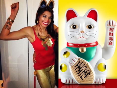 Lucky Cat costume Halloween Costumes For Women 2013: Ideas Far Better Than 'Sexy Nurse' Weird Halloween Costumes, Weird Halloween, Pumpkin Tattoo, Top Halloween Costumes, Dress Up Halloween, Best Friend Halloween Costumes, What Is Halloween, Costume Ideas For Women, Halloween 2013