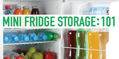 Mini Fridge Storage 101 Mini Fridge Stocking Ideas, Stocked Mini Fridge Snacks, Refrigerator Storage Ideas, Mini Fridge Organization, Mini Fridge Storage, Mini Fridge In Bedroom, Ra Inspiration, Closet Office Organization, Diy Office Decor