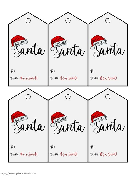 Free Printable Secret Santa Gift Tags Secret Santa Tags Free Printable, Secret Santa Gift Tags Free Printable, Christmas Secret Santa Ideas, Secret Santa Gifts Ideas, Secret Santa Tags, Secret Santa Note, Secret Santa Gift Tags, Gift Tag Template Free Printable, Secret Santa Templates