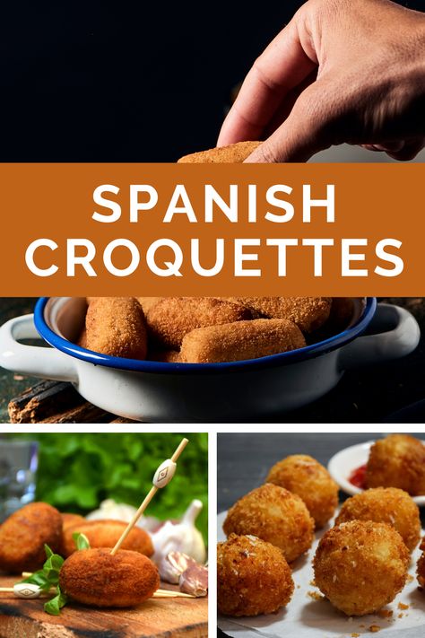 Spanish Croquettes Recipe, Rice Croquettes Recipe, Fish Croquettes Recipe, Ham Croquettes Recipe, Tuna Croquettes Recipe, Spanish Croquettes, Basque Recipes, Turkey Croquettes, Goya Recipe