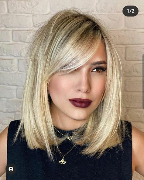 Straight Lobs, Κούρεμα Bob, Side Bangs Hairstyles, Long Bob Haircuts, Lob Haircut, Long Bob Hairstyles, Haircuts For Fine Hair, Medium Hair Cuts, Shoulder Length Hair