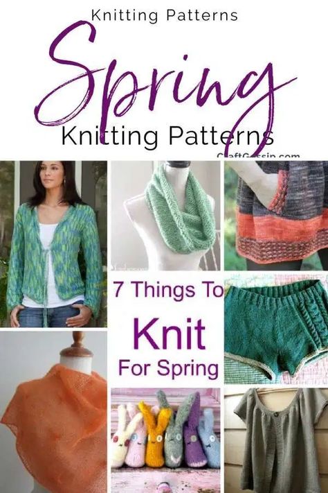 7 Things To Knit For Spring – Knitting patterns & Articles #knitting #knittingpatterns Spring Knitting Projects, Things To Knit, Spring Knitting, Knit Christmas Ornaments, Shrug Pattern, Knitting And Crocheting, Handmade Knitwear, Knit Dishcloth, Spring Knits