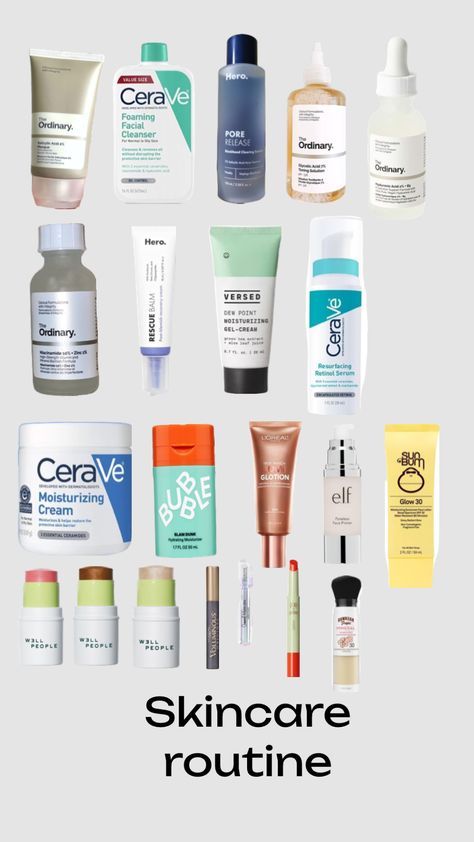 #ordinary #glycolicacid #beauty #vibes #skincare #cerave #herocosmetics #nacidimide #facemasks #salycilic acid Skincare Cerave, Beauty Vibes, Glycolic Acid, Gel Cream, Create Collage, Facial Cleanser, Creative Play, The Ordinary, The Balm