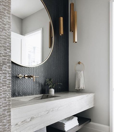 Houseliftdesign Bathroom, Painted Bathrooms Modern, Moody Powder Room Luxe, Metro Interior Design Style, Simple Modern Farmhouse Bathroom, Cheap Luxury Bathroom Ideas, Modern Coastal Home Aesthetic, Matte Black Bathroom Ideas, Tile Bathroom Vanity Wall