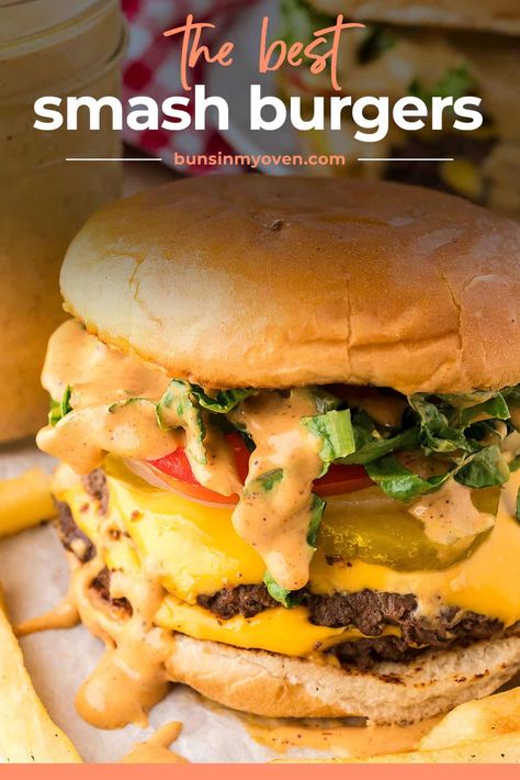 Smashburger Sauce, Best Smash Burger Recipe, Smash Burger Sauce, Side Sauces, Burger Fixings, Smash Burger Recipe, Double Burger, Loose Meat Sandwiches, Kids Plate