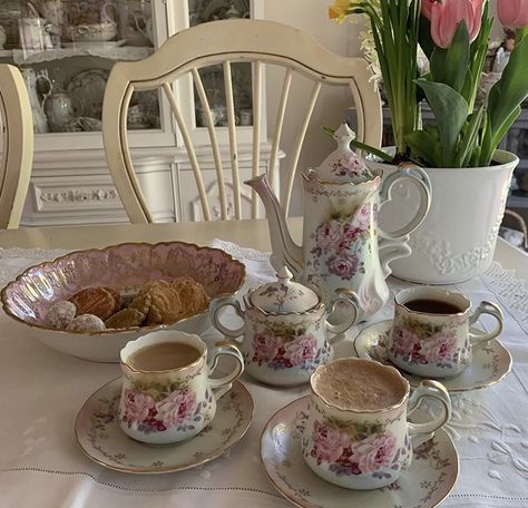 Tulips, Tea Cups, Tea, Coffee