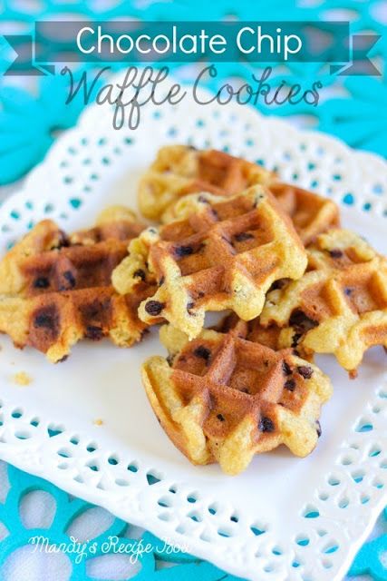 Chocolate Chip Waffle Cookies Chocolate Chip Waffle, Decadent Recipes, Ww Sweets, Pancake Dippers, Waffle Ideas, Top Recipes On Pinterest, Chocolate Chip Waffles, Waffle Iron Recipes, Waffle Cookies