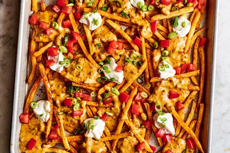 Nacho Fries Recipe (Copycat Taco Bell) | Kitchn Fries Supreme, Taco Bell Nacho Fries, Copycat Taco Bell, Nacho Fries, Chili Cheese Fries, Frozen French Fries, Homemade Vanilla Extract, Roast Eggplant, Fries Recipe