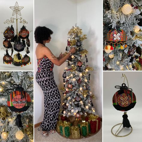 African Christmas Tree Ideas, African American Christmas Decorations, African Christmas Decor, Nigerian Christmas, African Christmas Tree, African Christmas Decorations, Kwanzaa Decor, Unique Christmas Tree Decorations, Afro Bohemian