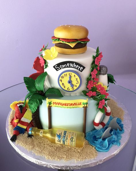 Jimmy Buffett Birthday Cake, Margaritaville Birthday Cake, Jimmy Buffet Cake Ideas, Jimmy Buffet Cake, Margaritaville Cake Ideas, Margaritaville Party Decorations, Margaritaville Cake, Margaritaville Cruise, Jimmy Buffet Party Ideas