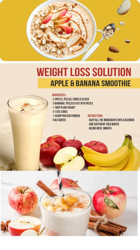 APPLE & BANANA SMOOTHIE #healthysmoothie #diet Apple Banana Smoothie, Banana Apple Smoothie, Banana Peel, Powder Recipe, Milkshake Recipes, Smoothie Ingredients, Plain Yogurt, Banana Smoothie, Herbal Tea