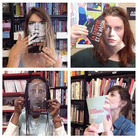 This Bookstore Seamlessly Aligns People’s Faces With the Perfect Book Covers French Bookstore, School Library Book Displays, Book Characters Dress Up, Photo Book Cover, Middle School Libraries, Book Advertising, Library Skills, Library Activities, Series Books