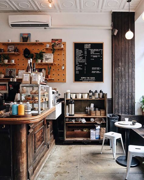 Best NYC Coffee Shops - The Shopkeepers French Coffee Shop, Nyc Coffee Shop, Deli Cafe, Nyc Coffee, Mini Cafe, Coffee Supplies, French Coffee, Cafe Interior Design, Cafe Shop