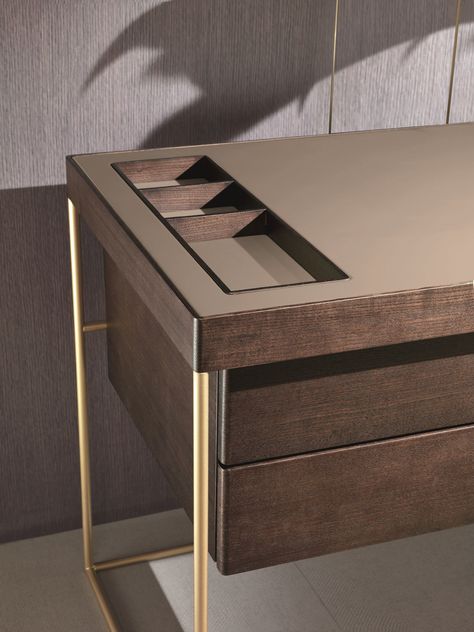 STARDUST | Writing desk By Busnelli design Marconato & Zappa Architetti Associati Black Wood Sideboard, Funny Furniture, Office Table Desk, Writing Desk With Drawers, Luxury Closets Design, Office Furniture Design, Drawer Design, Home Office Storage, Furniture Details