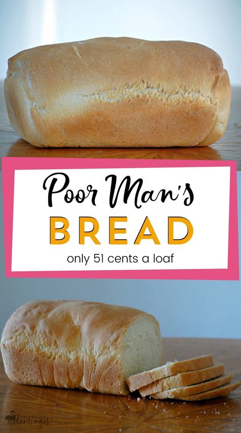 Poor Man Bread, Bread And Roll Recipes, Poor Man’s Bread, Peasant Bread In A Loaf Pan, Poor Mans Bread Recipe, 1 Loaf Bread Recipe, Poor Man Recipes, Healthy Bread Recipes Homemade, Bread Recipes Homemade Easy