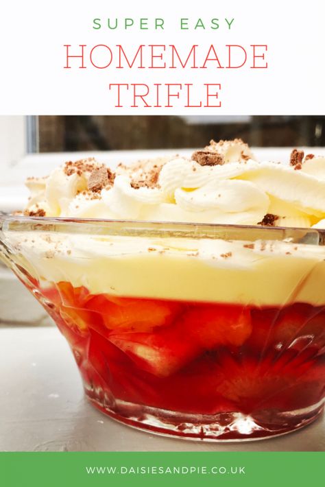 Super Easy Trifle Recipe - throw together a delicious, creamy trifle that's perfect for serving at parties or celebrations - our easy trifle recipe is so simple and there's only a few ingredients too! | Trifle | Trifle Recipe | Easy Dessert Trifle Dessert Recipes Easy, Simple Trifle Recipes, Trifle Recipes Easy Simple, Easy Trifle Desserts Simple, English Trifle Recipe Traditional, British Trifle Recipe, Easy Trifle Desserts, English Trifle Recipe, Easy Trifle Recipe