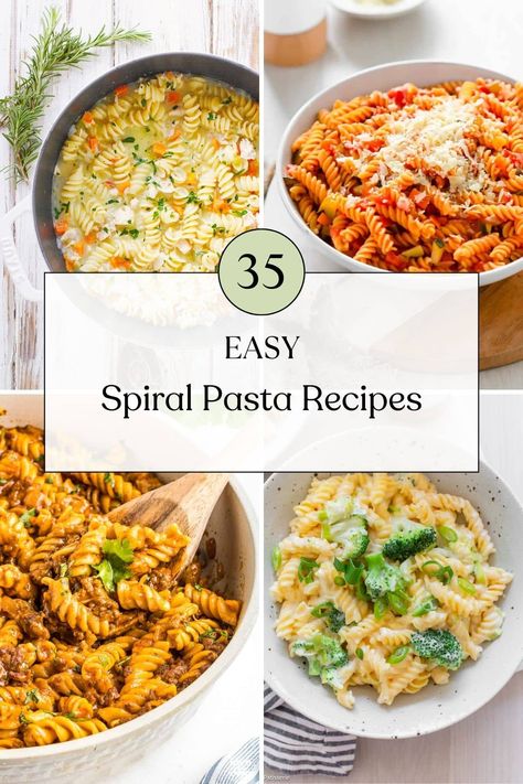 Spiral Pasta Recipes, Spiral Pasta, Pasta Sauce Homemade, Pasta Sides, Recipes Delicious, Pasta Dinners, Easy Pasta Recipes, Homemade Pasta, Easy Pasta