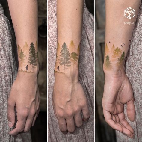 Polka Tattoo Designs, Forest Wanderer, Trash Polka Tattoos, Trash Polka Tattoo Designs, Baby Tattoo Designs, Polka Tattoo, Circle Tattoos, Elements Tattoo, Trash Polka Tattoo