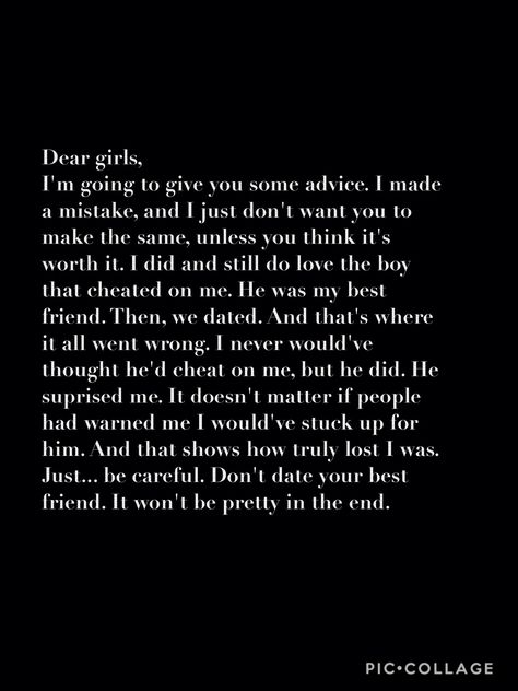 Don't date your best friend 💙 My Best Friend Is Dating My Ex Quotes, Don’t Fall In Love With Your Best Friend, Date Your Best Friend Quotes, Quotes About Friendship Aesthetic, Quotes About Your Ex, Motivation Poems, Friendship Breakup Quotes, Fake Friendship Quotes, Relationship Thoughts