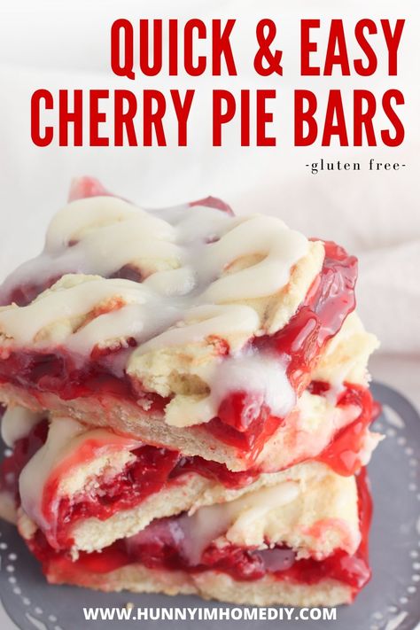 These delicious gluten free cherry pie bars are one of the best gluten free desserts! They’re easy gluten free summer desserts for parties and BBQs. You’ll love these cherry pie bars gluten free because they’re quick gluten free desserts. Whether you need gluten free summer dessert recipes or summer desserts for a BBQ, this gluten free cherry pie recipe is perfect. #glutenfree Gluten Free Cherry Pie, Quick Gluten Free Desserts, Cherry Pie Bars, Bars Gluten Free, Gluten Free Bars, Best Gluten Free Desserts, Retro Desserts, Cherry Pie Recipe, Gluten Free Cake Recipe