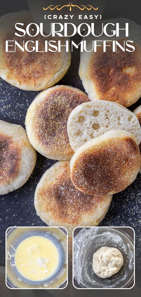 Best Sourdough Starter Recipe, Sourdough English Muffin Recipe, English Muffins Recipe, Sourdough Muffins, Recipe Using Sourdough Starter, Sourdough English Muffins, English Muffin Bread, English Muffin Recipes, Homemade English Muffins