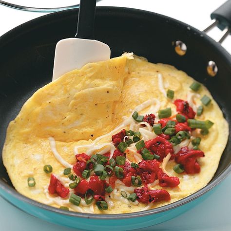 Pepper Omelette, Toast And Jam, Taste Of Home Recipes, Muenster Cheese, Omelets Recipe, Roasted Red Pepper, Health Guide, Roasted Red Peppers, Omelet