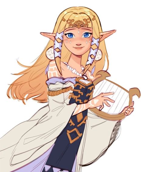 The Legend Of Zelda Lynel Fanart, Zelda Breath Of The Wild Outfits, Twilight Princess Pixel Art, Princess Zelda Redesign, Zelda Christmas Pfp, Legend Of Zelda Outfits, Genderbent Link, Purah Zelda Totk, Great Fairy Zelda