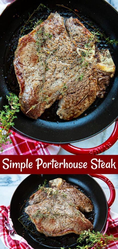 Porterhouse Steak Recipe, Steak Recipes Skillet, Steak On Stove, Cabbage Steaks Recipe, Porter House, Beef Loin, Mushroom Burgers, Steak In Oven, Holiday Meal Planning